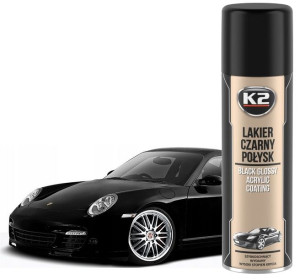 K2 Lakier Akrylowy Czarny Połysk 500ml Spray