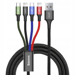 Kabel BASEUS USB Fast 4w1 czarny
