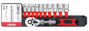 Klucze nasadowe zestaw 11 szt 1/4" 4-13mm