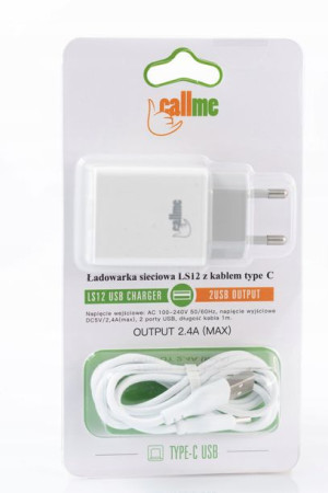 Ładowarka Sieciowa Podwójna Usb-c 2.4a | Callme