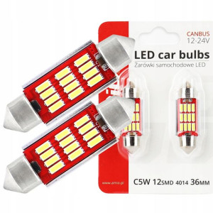 Żarówki LED 12/24V 10SMD C5W C10W Festoon 36mm