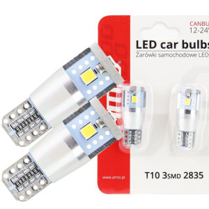 Żarówki LED Postojowe 12/24V Canbus 3SMD W5W T10