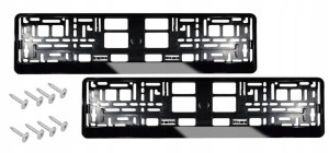 Ramki Na Rejestracje Czarny Połysk 2szt + Wkręty