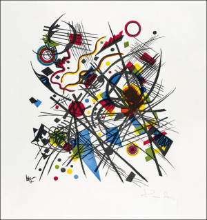 Lithographie fur die Vierte Bauhausmappe, Wassily Kandinsky - plakat 61x91,