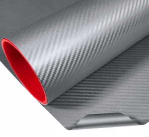 Folia Okleina Carbon 3d Srebrna 152x100cm Kanalik