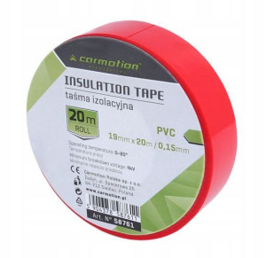 Taśma Izolacyjna Pvc 0,15 X 19mm X 20m Czerwona
