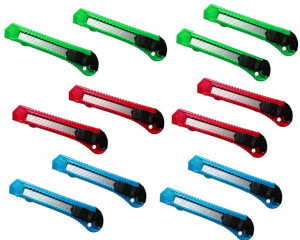 Nóż Nożyk Tapeciak Łamane Ostrz 18mm Inox 12 Sztuk