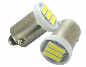 Żarówka H6W LED BA9S 3xSMD 1W 4014 12V zimna biel
