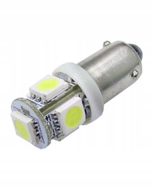 Żarówka T4W LED BA9S 5xSMD 1W 5050 12V zimna biel