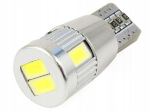 Żarówka Led W5w T10 12v 6xsmd 150lm Canbus Metal