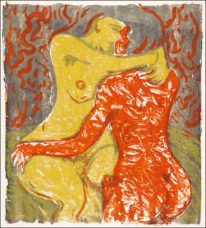 Love scene, Ernst Ludwig Kirchner - plakat 70x100 cm