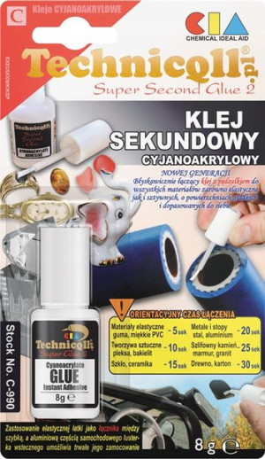 Technicqll KLEJ SEKUNDOWY Z PĘDZELKIEM butelka 8g
