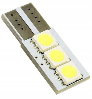 Żarówka samochodowa LED W5W T10 3 SMD 5050 CAN BUS