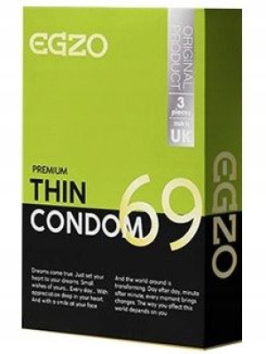 Prezerwatywy Egzo Thin Cienkie 3 Sztuki Lateksowe