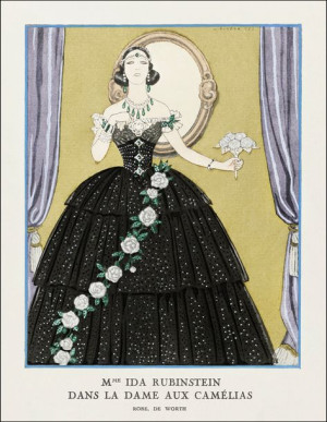 Mme Ida Rubinstein dans "La Dame aux Camélias", George Barbier - plakat 70x