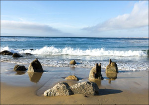 Monterey Bay is a bay of the Pacific Ocean, along the central coast of Cali