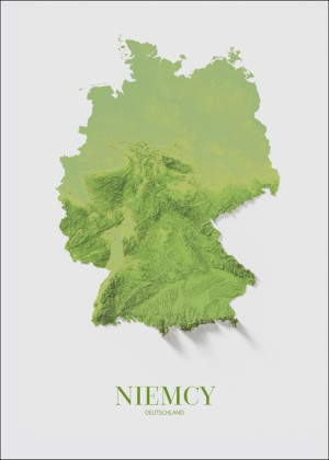 Niemcy, mapa - plakat 61x91,5 cm