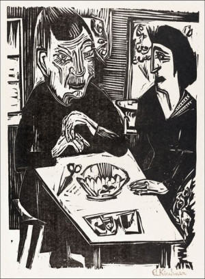 Old and Young Woman, Ernst Ludwig Kirchner - plakat 40x60 cm