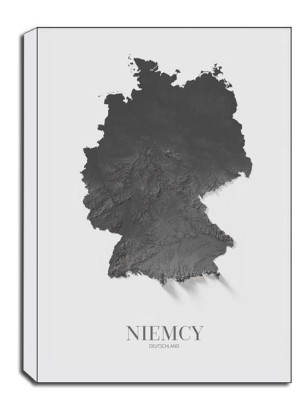 Niemcy, mapa grafitowa - obraz na płótnie 70x100 cm