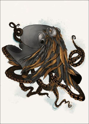 Ośmiornica pióra - plakat 60x80 cm