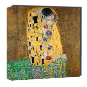 Pocałunek, Gustav Klimt - obraz na płótnie 60x60 cm