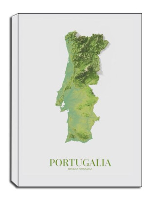 Portugalia, mapa - obraz na płótnie 30x40 cm