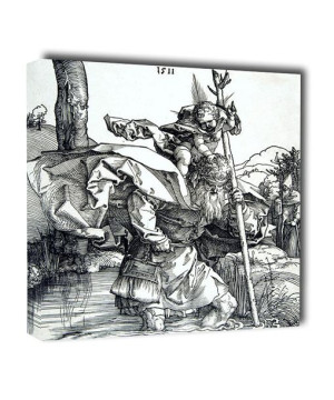 Saint Christopher, Albrecht Durer - obraz na płótnie 50x50 cm