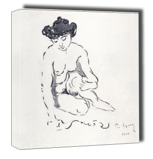 Seated Nude Woman, Paul Signac - obraz na płótnie 60x60 cm