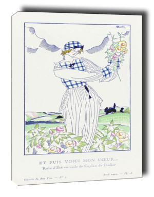 Summer dress in Ceylon veil by Rodier - obraz na płótnie 60x80 cm