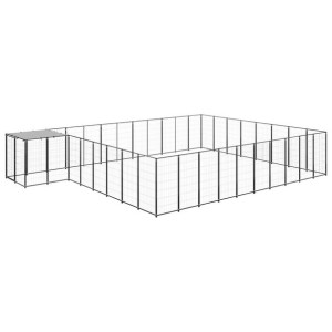Kojec dla psa, czarny, 25,41 m², stalowy