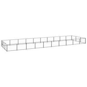 Kojec dla psa, czarny, 30 m², stalowy
