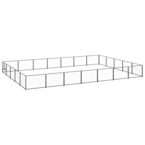 Kojec dla psa, czarny, 35 m², stalowy