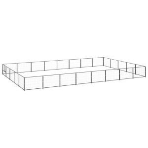 Kojec dla psa, czarny, 40 m², stalowy