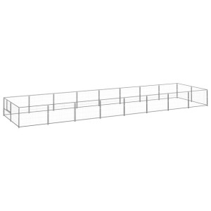 Kojec dla psa, srebrny, 16 m², stalowy