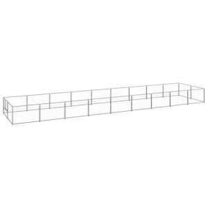 Kojec dla psa, srebrny, 18 m², stalowy