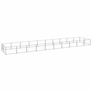 Kojec dla psa, srebrny, 20 m², stalowy