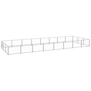 Kojec dla psa, srebrny, 24 m², stalowy