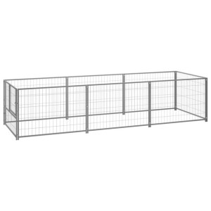 Kojec dla psa, srebrny, 3 m², stalowy