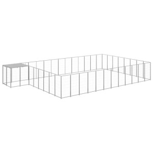 Kojec dla psa, srebrny, 30,25 m², stalowy