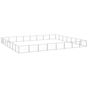 Kojec dla psa, srebrny, 56 m², stalowy