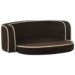 Rozkładana sofa dla psa, brązowa, 73x67x26 cm, pluszowa