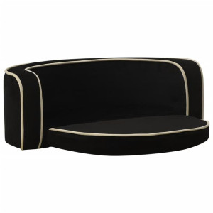 Rozkładana sofa dla psa, czarna, 73x67x26 cm, pluszowa
