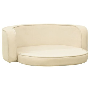 Rozkładana sofa dla psa, kremowa, 73x67x26 cm, pluszowa