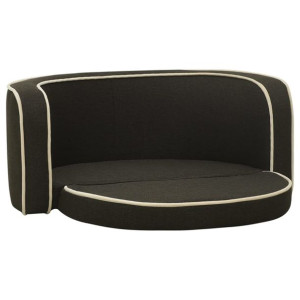 Rozkładana sofa dla psa, szara, 76x71x30 cm, lniana