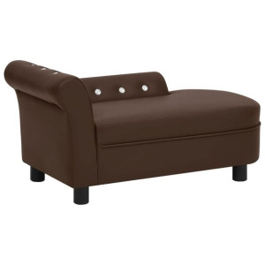 Sofa dla psa, brązowa, 83x45x42 cm, sztuczna skóra