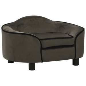 Sofa dla psa, ciemnoszara, 67x47x36 cm, pluszowa