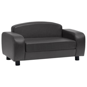 Sofa dla psa, ciemnoszara, 80x50x40 cm, sztuczna skóra