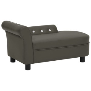 Sofa dla psa, ciemnoszara, 83x45x42 cm, sztuczna skóra