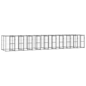 Kojec zewnętrzny dla psa, stalowy, 24,2 m²