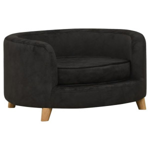 Sofa dla psa, czarna, 69x69x36 cm, pluszowa